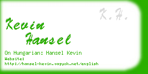 kevin hansel business card